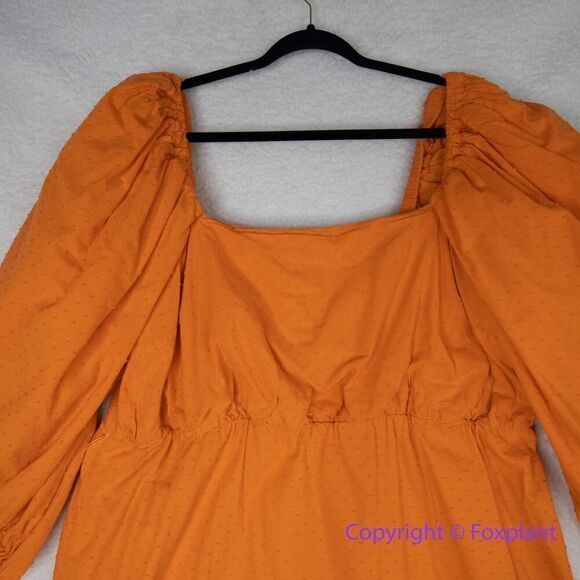 Eloquii swiss dots 100% cotton bubble sleeve dress, plus size 20 - Picture 3 of 16